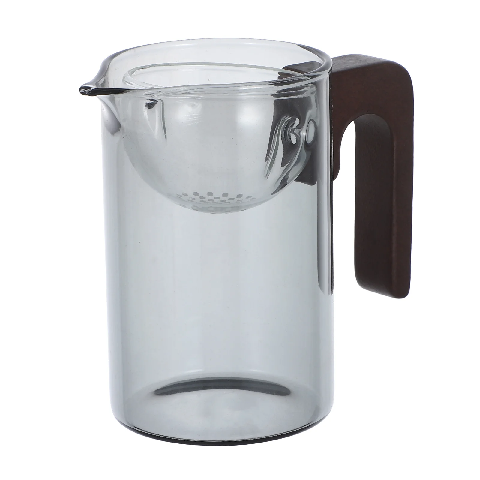 

MAGICLULU 350ml Glass Tea Cup with Steeper Heat Resistant Borosilicate Mug Wooden Handle Water Separation Brewing Cup