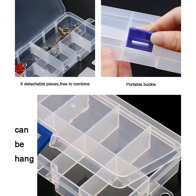 10 15 24 Grids Plastic Jewelry Box Home Storage Organization Storage Box Eco-Friendly Jewelry Earring  Holder Case Organizer