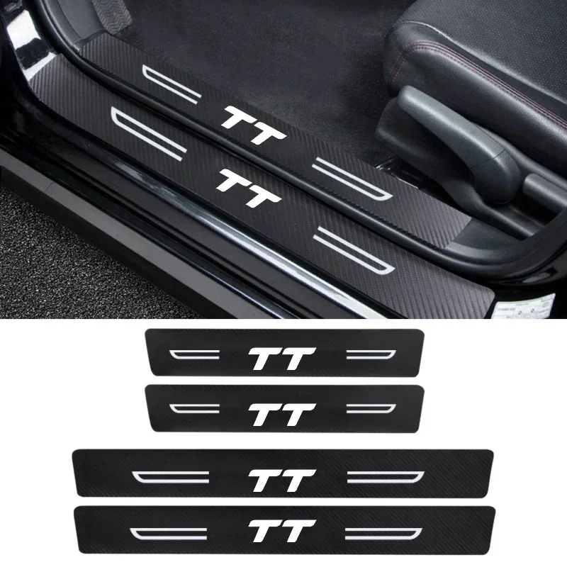 Car Door Threshold Anti Scratch Waterproof Sill Sticker For Audi TT Logo Interior Anti‑Kick Stickers Auto Decor Accessories
