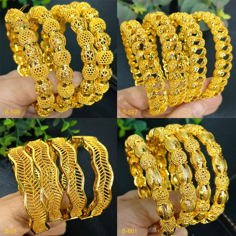 

ANIID New Luxury Dubai Gold Color Bangles For Women Arabic Bridal Charm Bracelet Nigerian Wedding African Jewelry Party Gifts