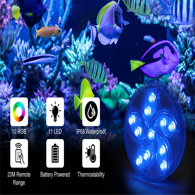 Imagem -05 - Beads Wireless rf Controle Remoto Piscina Iluminação Rgb Paisagem Iluminação Ip68 Fonte Impermeável Jardim Iluminação Reunindo Partido Camping Iluminação Atmosfera Luz Festival Iluminação 11