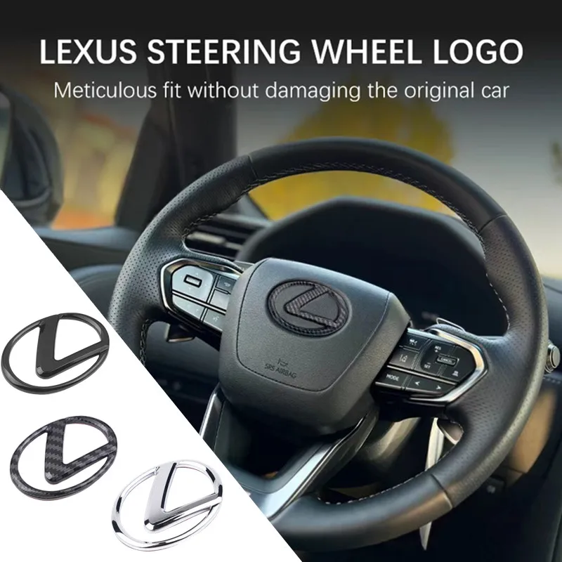 

3D Aluminium Car Steering Wheel Center Emblem Badge Sticker Decal For Lexus ES300H RX450H IS300H ES300H NX RX GS Al20 LX GX