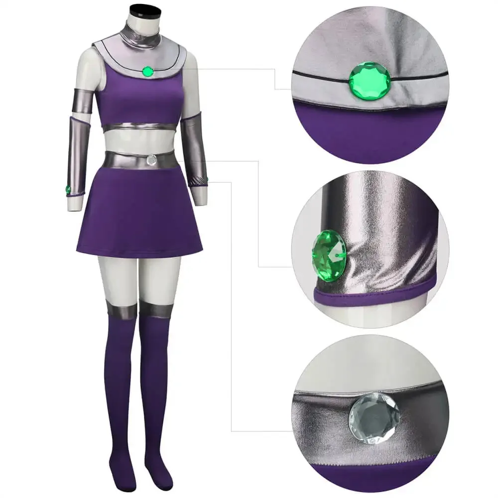 

Raven Junior Titans Spark Cosplay Costume, Spark Cosplay Halloween Set Stage Performance Costume