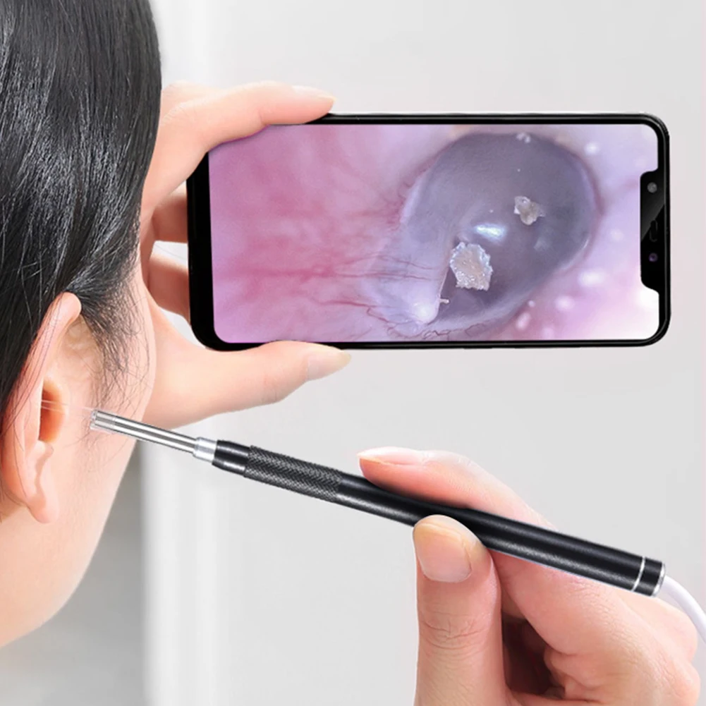 Ear Cleaner with Camera Set Ear Sticks Otoscope USB Charging Endoscope Wax Removal Tool Earpick MIni Camera Ear Cleaning Set