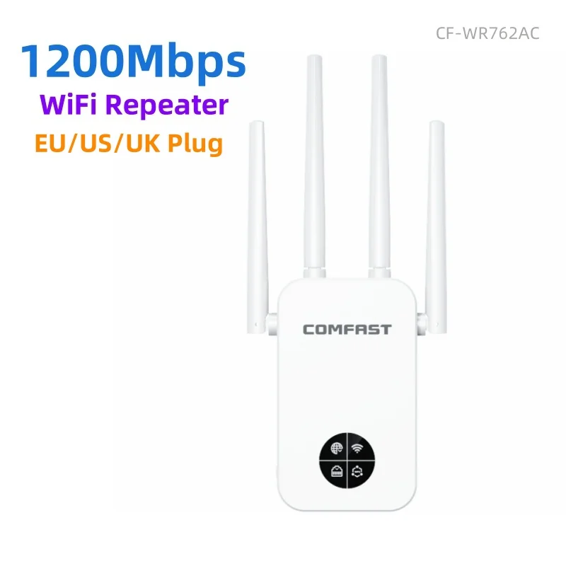 

COMFAST 1200Mbps Wireless WiFi Repeater Wi fi Extender Dual Band 2.4G 5G Network Amplifier Long Range Signal Booster Router Home