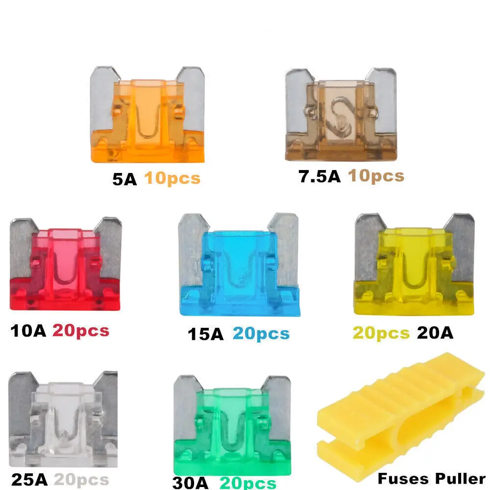 120PCS Assortment Micro Low Profile Mini Blade Fuse 5A/7.5A/10A/15A/20A/25A/30A