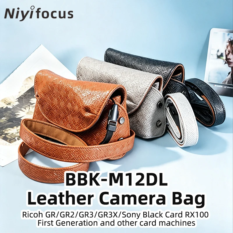 BBK‑M12DL PU Leather Camera Bag Retro Portable Camera Pouch Case With Shoulder Strap for Ricoh GR GR2 GR3 GR3X Sony RX100 Serie
