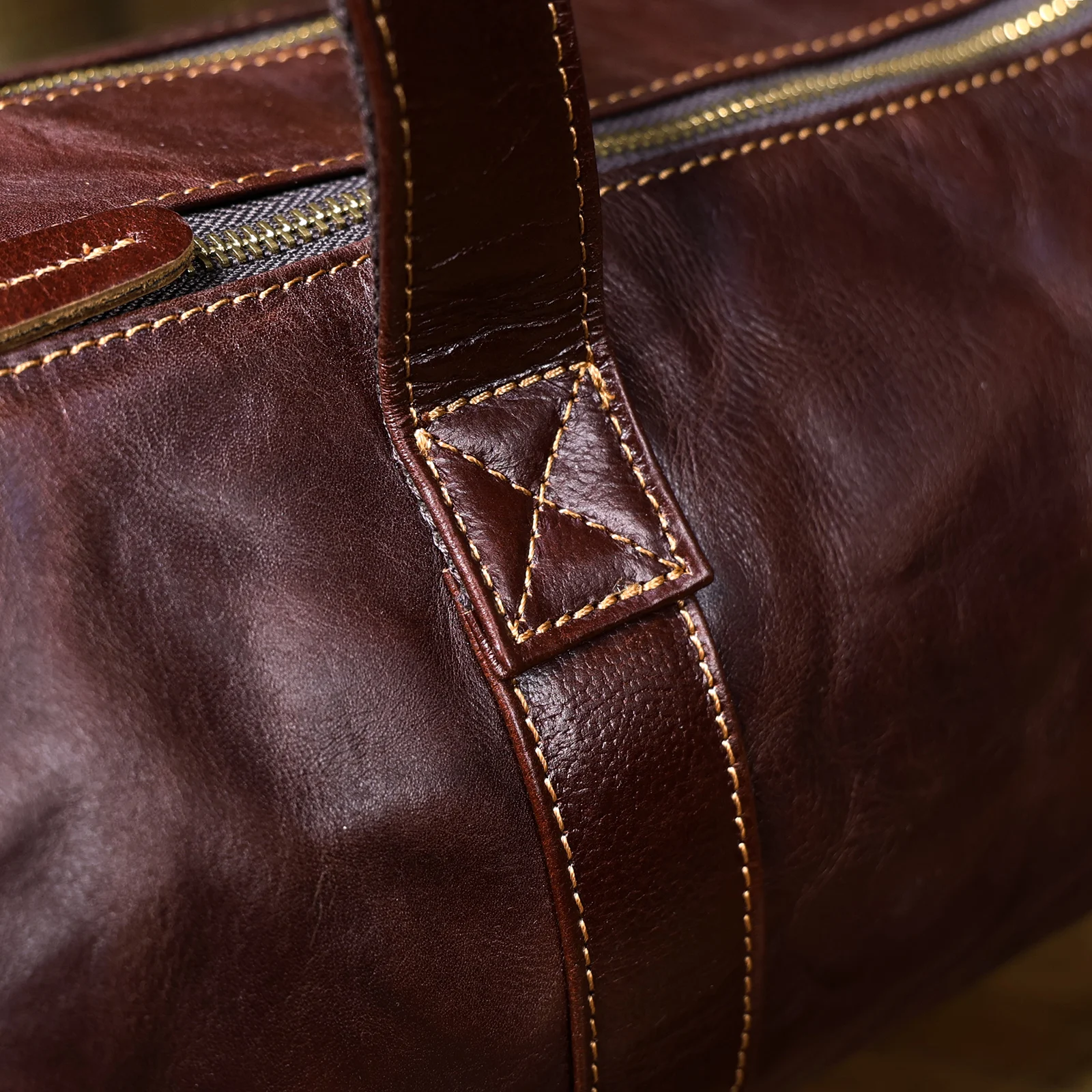 Echte Leder-Umhängetasche für Herren, Crossbody-Sporttasche aus pflanzlich gegerbtem Leder, modischer Casual-Stil, einfache Rindsledertasche – Detail 19