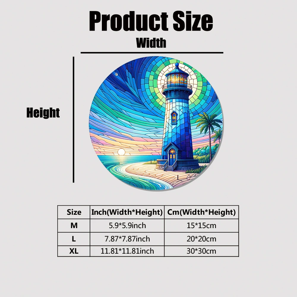 

1 pc quiet Lighthouse Glass Pattern Acrylic Listing For Glass Pattern Home Decor And Window Hanging