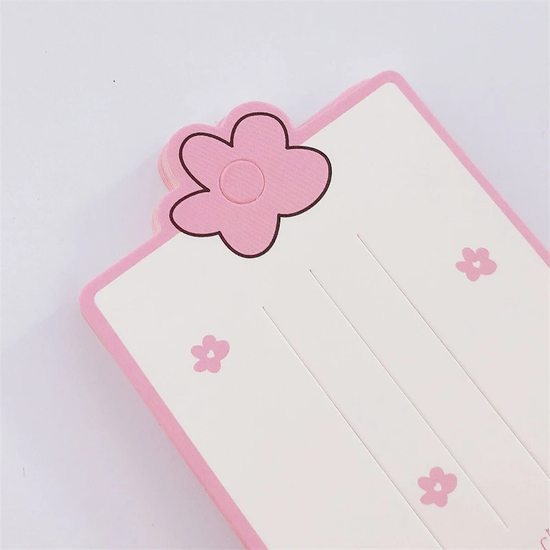 50PCS Pink Flower Display Cards For Hair Clip Paper Card Headdress Package Card Hair Decoration DIY Jewelry Package Cardboard