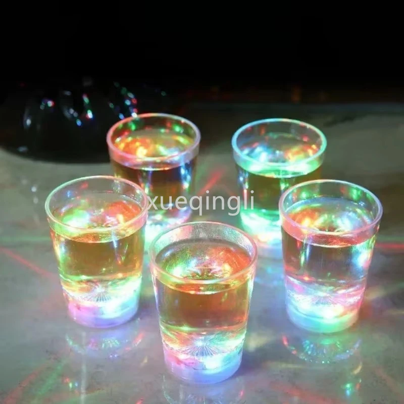 1pc New Colorful Glowing Cup Pour Water and It Lights Up Inductive Transparent Cup KTV Bar Color Changing Beer Cup 50ml