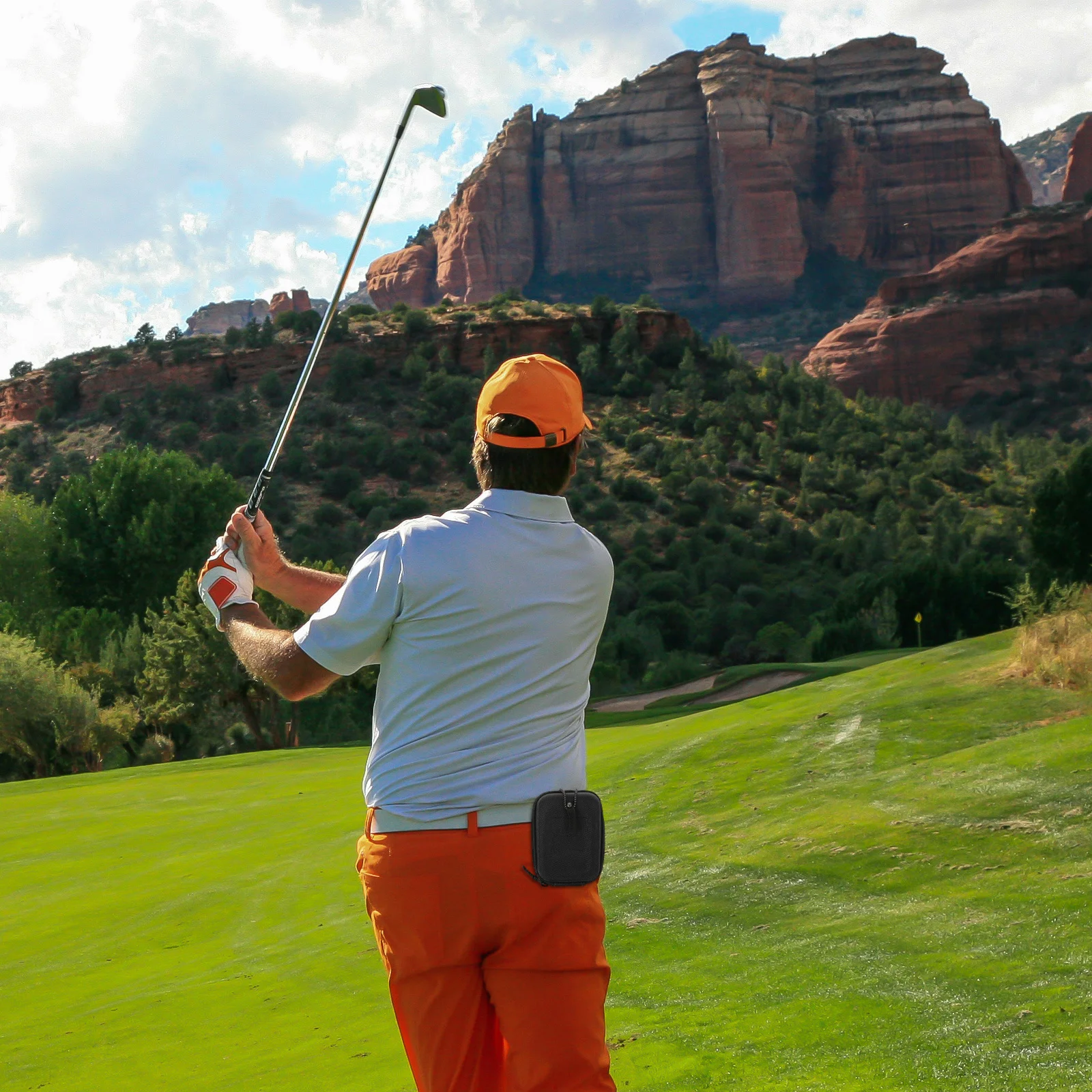 حافظة فاخرة من إيفا جولفينج رينج فايندر مقاومة للماء ومضادة للصدمات مع حزام خطاف للرياضات الخارجية و