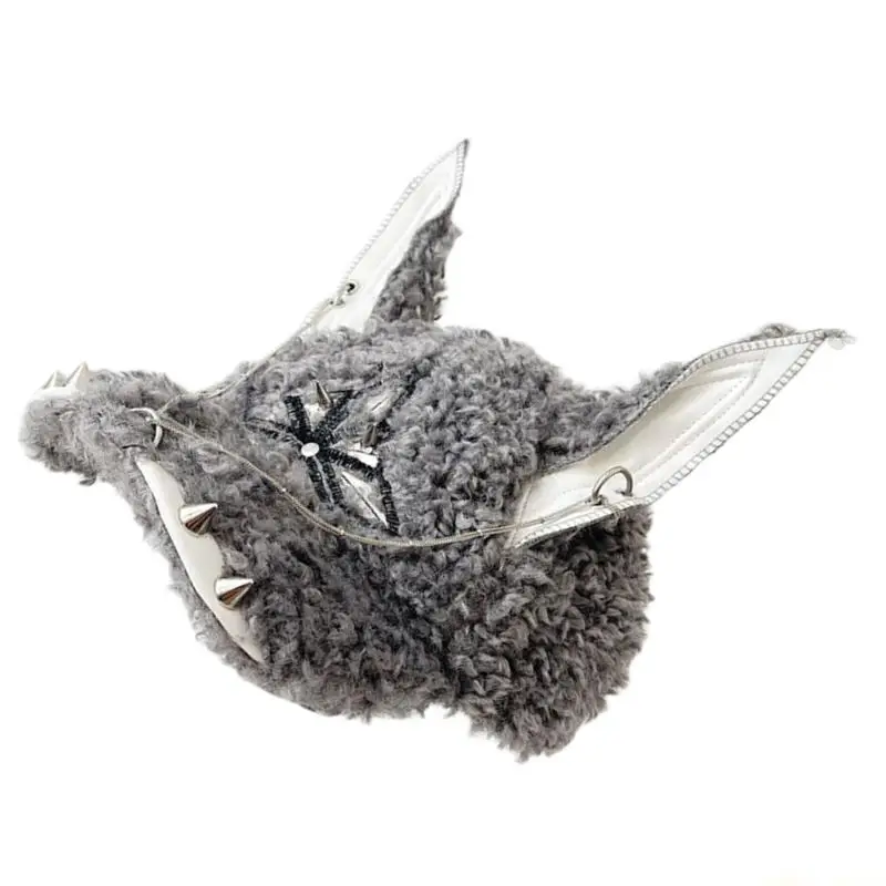 31BF Punk Sports Hat Puppy Dobermann Ear Baseball Cap Ear for Idol Concert