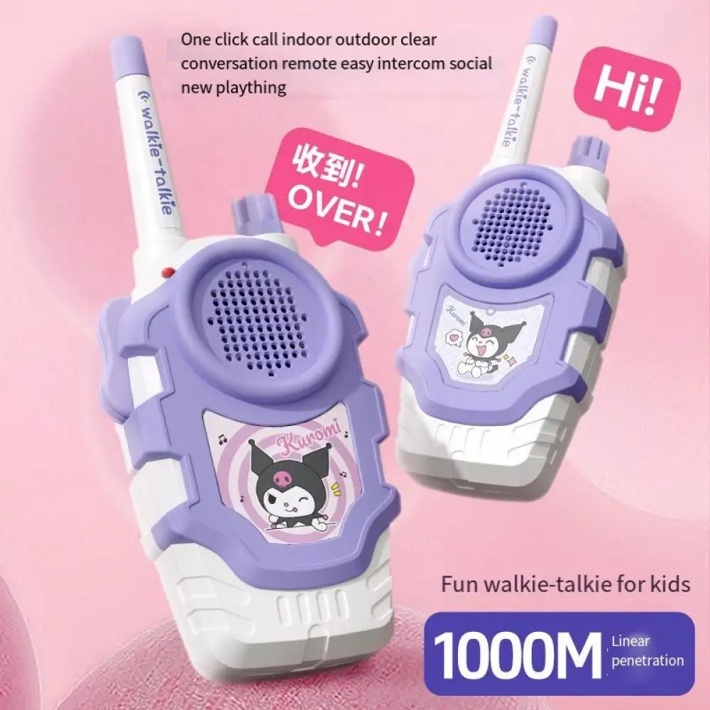 2Pcs Kawaii Hello Kitty Kuromi Kids Game Walkie-Talkie Toy Radio Walkie-Talkie 2 Anime Sanrio Family Interaction Boys Girls Toys