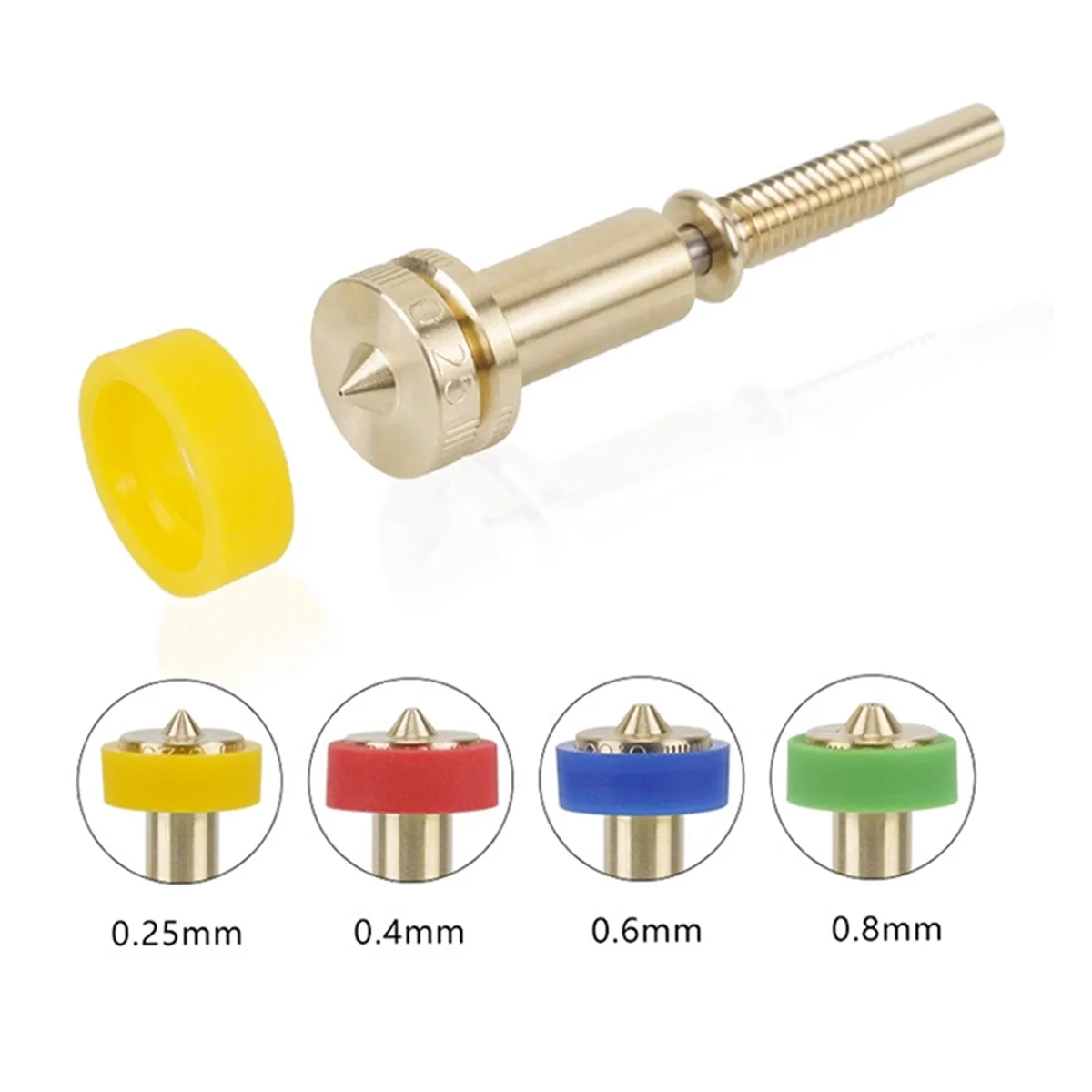 For Hotend Extruder 0.25mm 0.4mm 0.6mm 0.8mm 3D Printer Integrated Nozzles Brass Nozzle 0.25mm