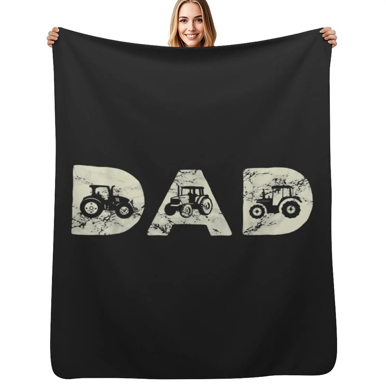Tractor Dad Farming Father Farm Lover Farmer Daddy Throw Blanket Warm Accent Blanket for Living Room Decoration