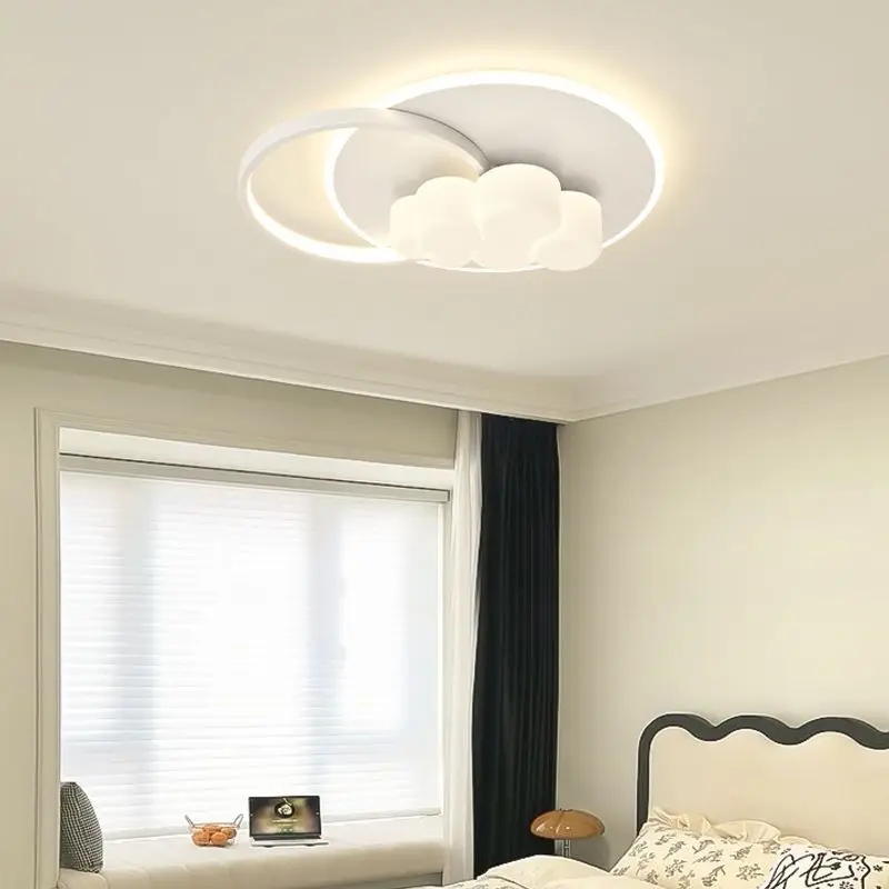 Minimalist Bedroom Ceiling Lamp With Hanging Bubble White Cloud Chandelier Light Living Room Indoor Decor Illuminaire 40cm 50cm