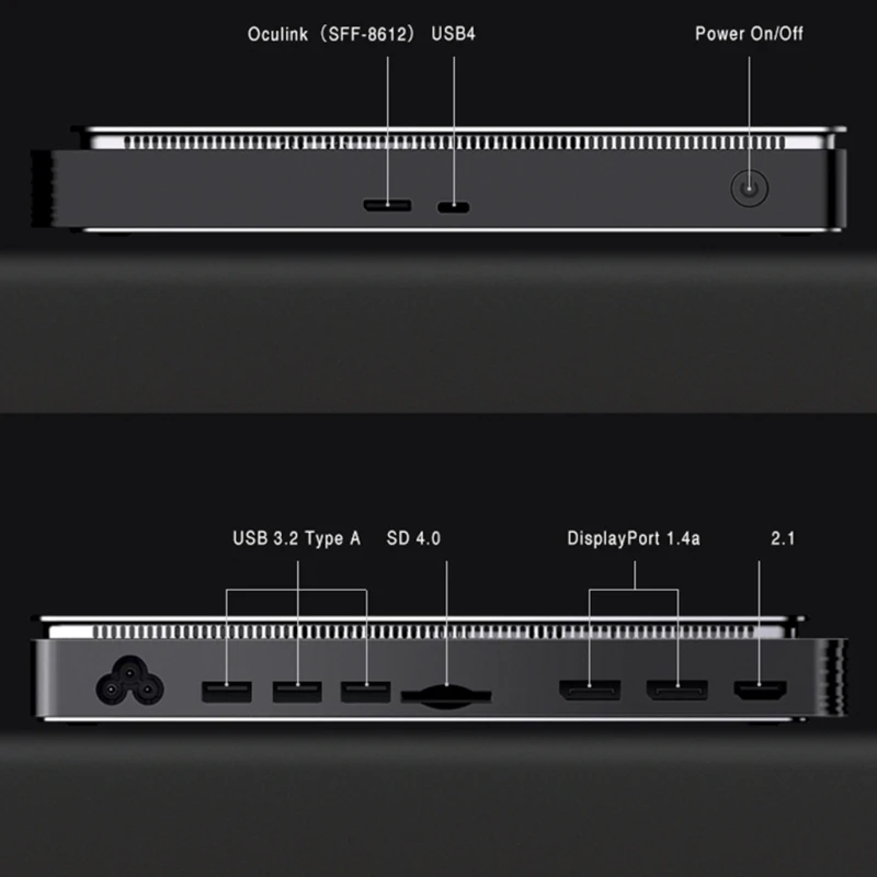 محطة إرساء GPU خارجية GPDG1 2024 مع RX7600M 8GB 8GB GDDR6، اتصالات للاستخدام الاحترافي