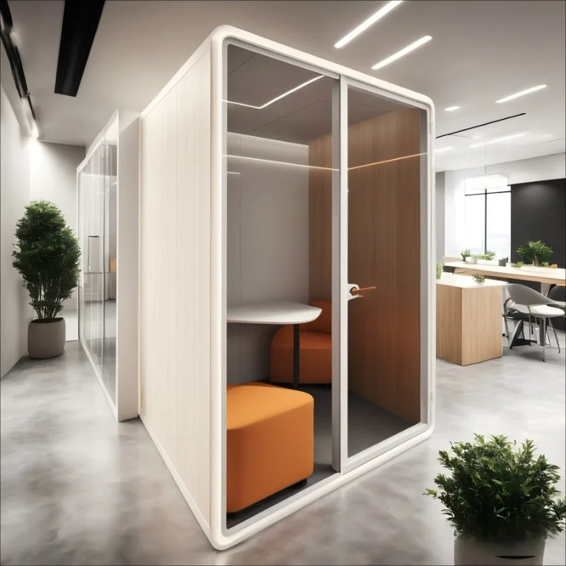 Eco-friendly Soundproof Office Phone Booth Telephone Booth Office Meeting Pods Fast Assemble Soundproof Booth
