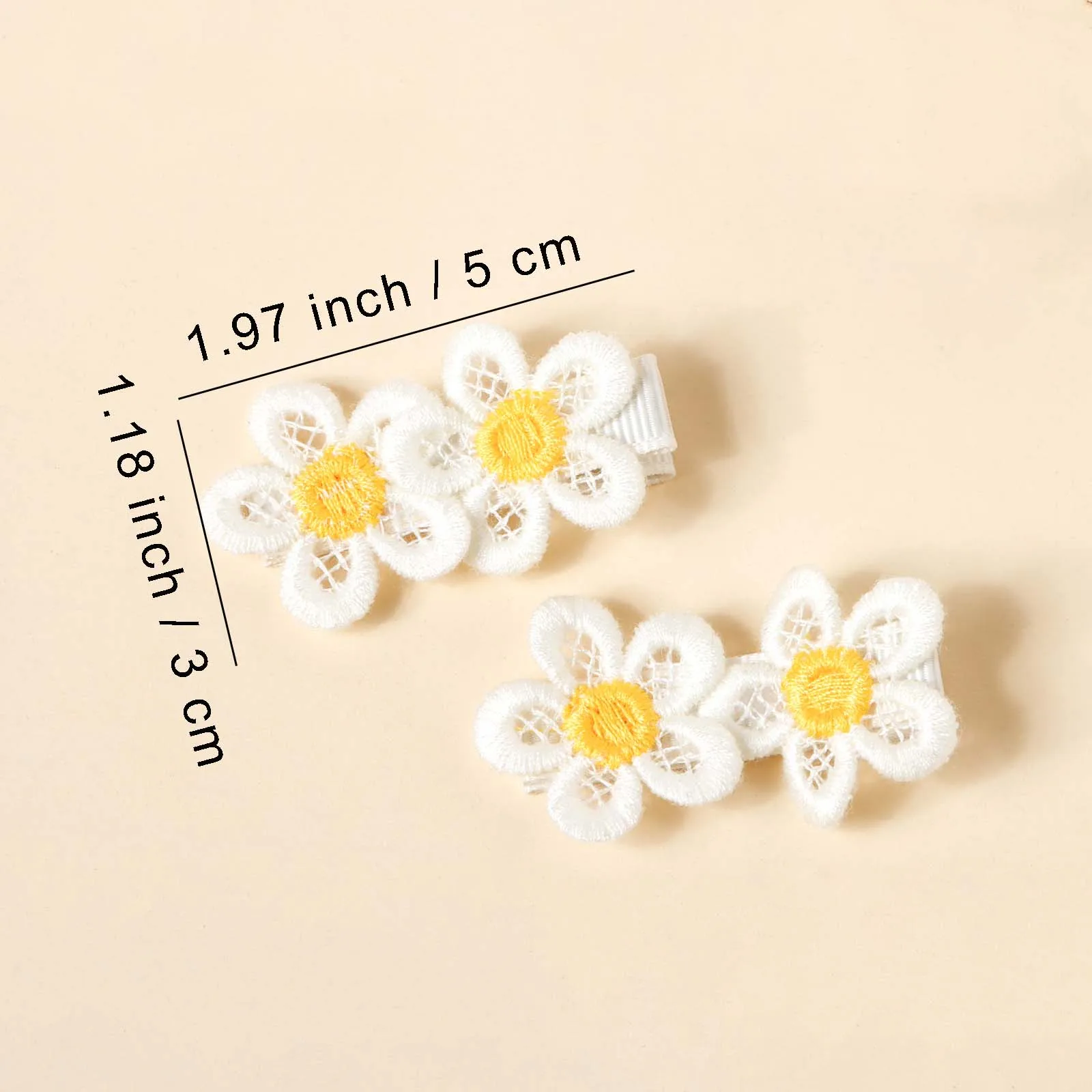 14pcs Embroidery Little Daisy Ponytail Decor Hairpin For Girl Baby Bang Decor Mini Hair Accessory Kid Fresh Hair Clip Barrettes image 2