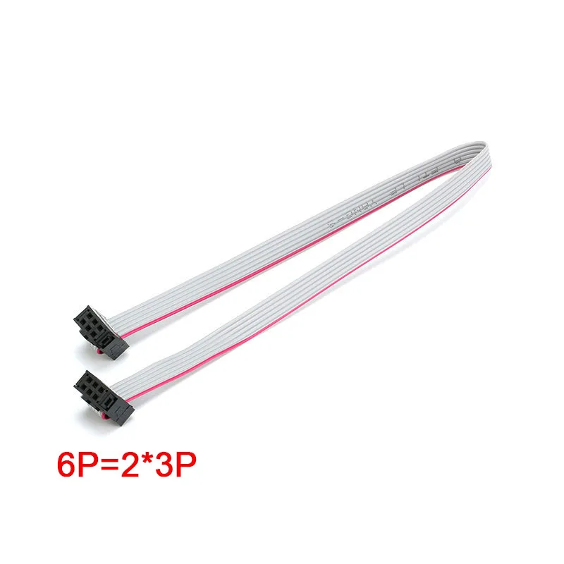 2PCS 2.54MM pitch FC-6/10/14/16/20/40 PIN 30CM JTAG ISP DOWNLOAD CABLE Gray Flat Ribbon Data Cable FOR DC3 IDC BOX HEADER