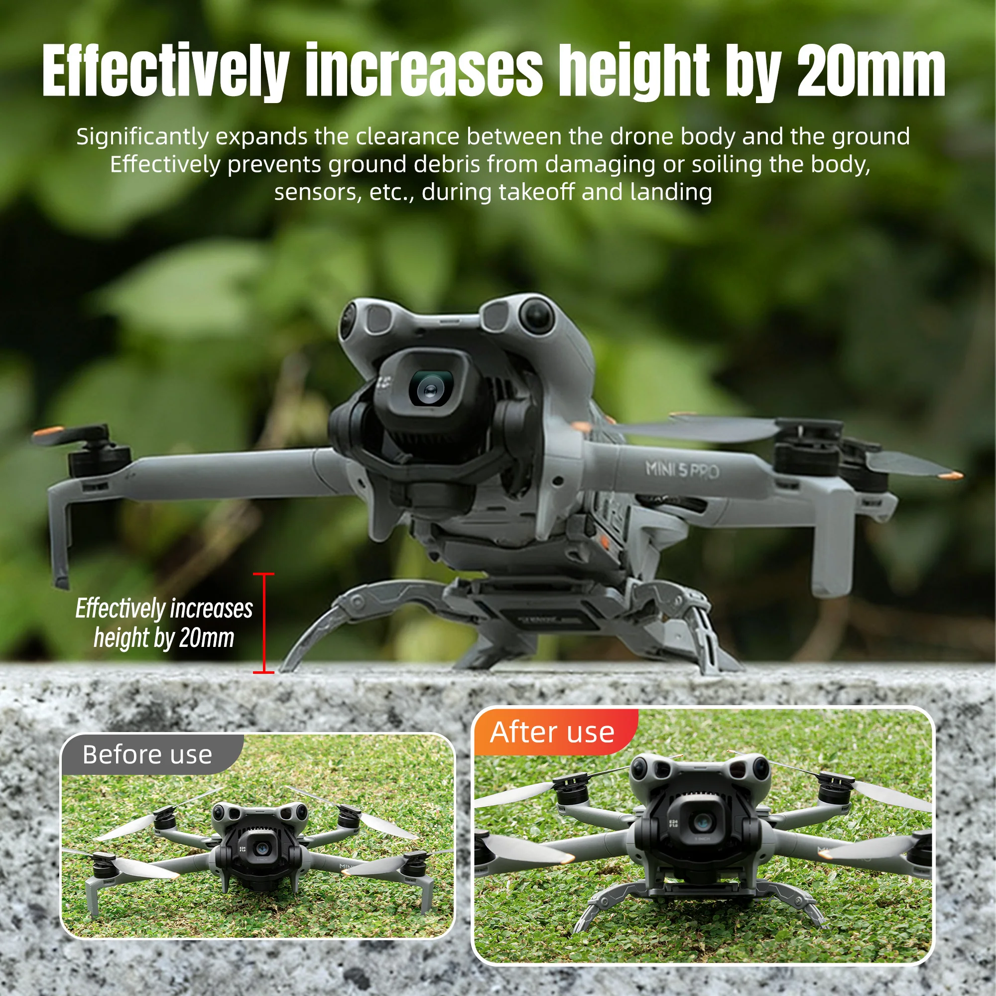 

Для DJI Mini 5 Pro: Удлинитель шасси/подставка для увеличения высоты/быстросъемный кронштейн с защитой от падений/тренировочная рама
