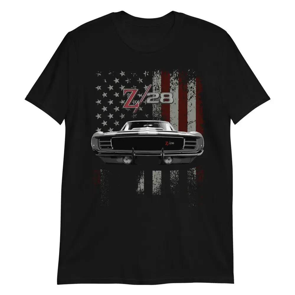 

Vintage Camaro Z28 American Muscle Car Patriotic T-Shirt 100% Cotton O-Neck Summer Short Sleeve Casual Mens T-shirt Size S-3XL