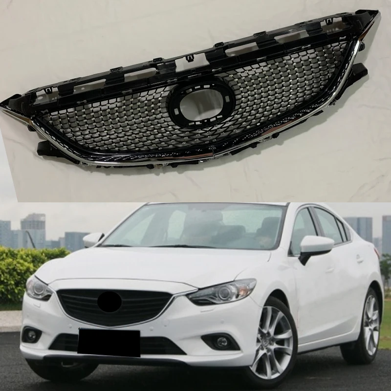 

Front Grille Racing Grills For Mazda 6 Atenza 2014 2015 2016 Honeycomb Style Upper Bumper Hood Intake Cover Mesh Kit Grid