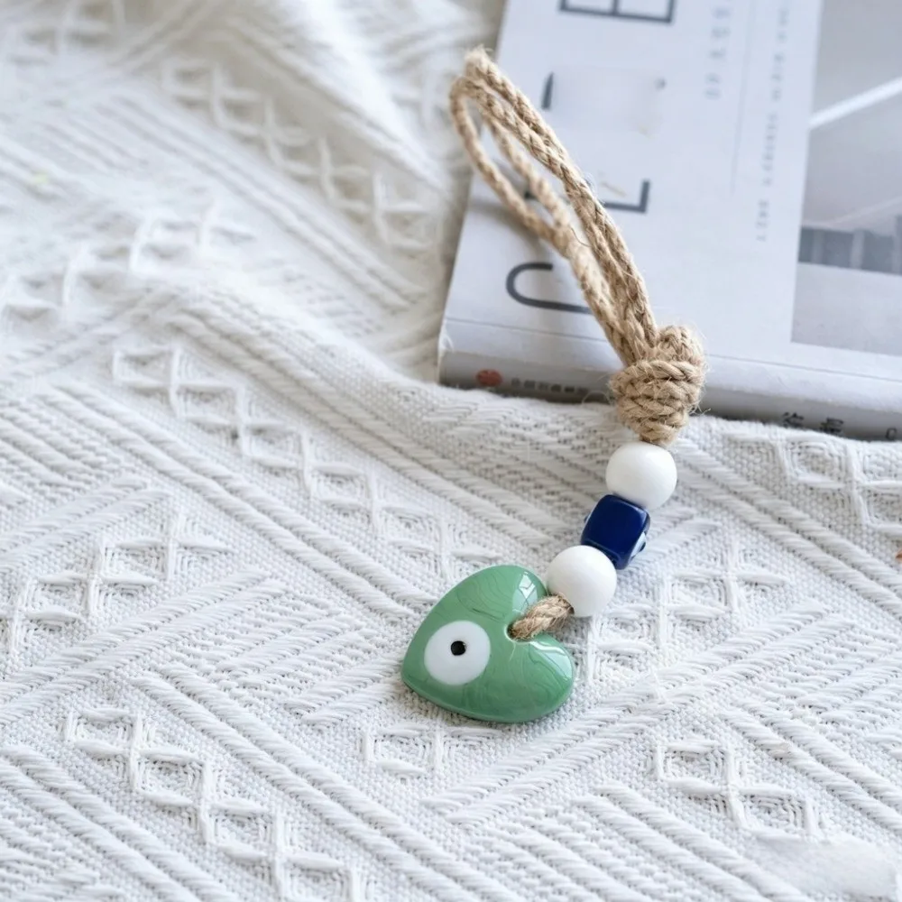 Blue Turkish Demon Eye Pendant Multi Color Transparent Bead Bead Keychain Bohemian Glass Pendant Lucky Eye Keyring