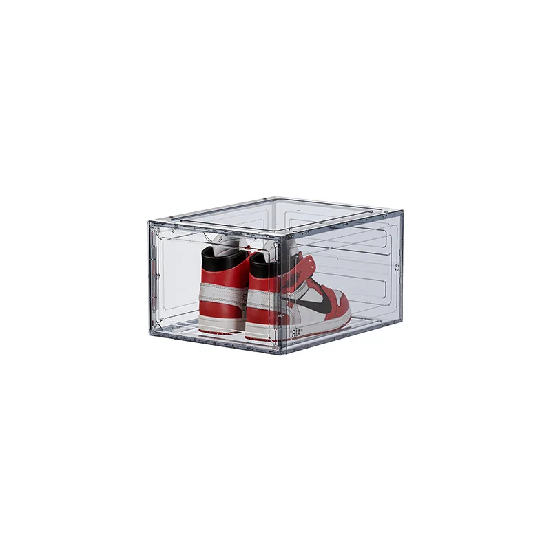 Transparent Thickened Front Door Can Be Stacked with High Load-bearing and Enlarged Sneaker Storage Box Magnetic Shoe Box