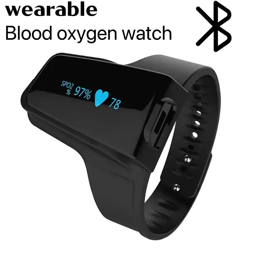 Bluetooth wrist oximeter Spo2 heart rate pulse oximeter wearable sleep apnea alarm continuously monitors blood oxygen saturation