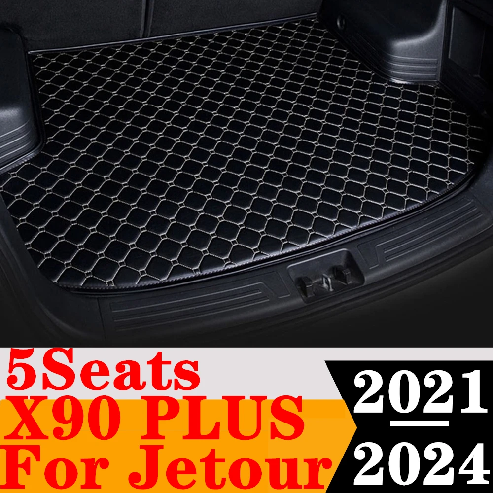 Car Trunk Mat For Jetour X90 PLUS 5Seats 2024 2023-2021 Rear Cargo Liner Tail Boot Tray luggage Pad Carpet Interior Accessories