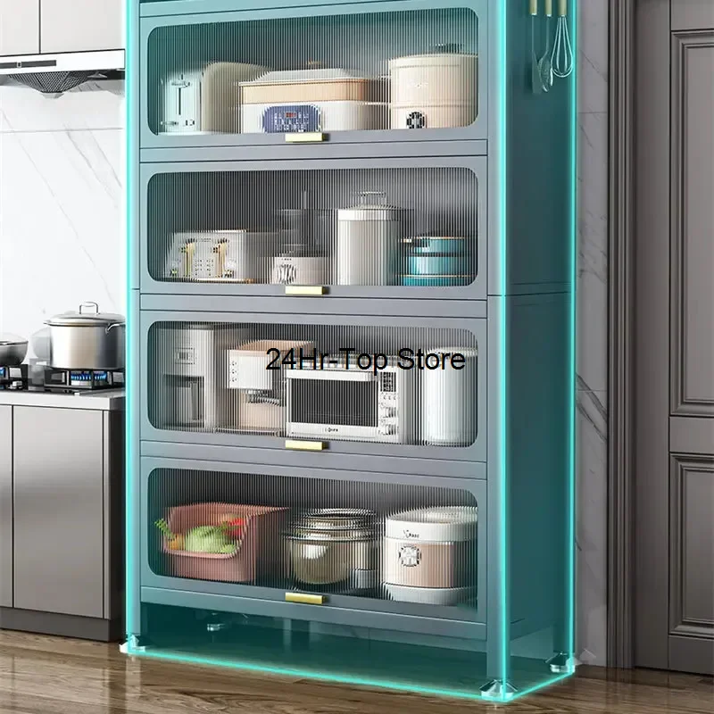 Floor Multi-layer Kitchen Cabinet Modern Kitchen Rack Storage Cabinet Home Furniture Multifunctional Cabinet for Kitchen A