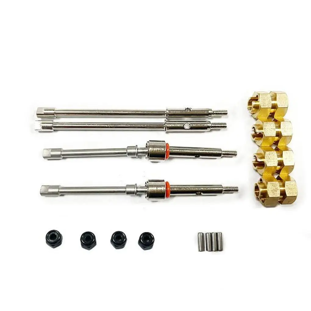 4pieces 1 24 Front And Rear Axle CVD Shaft Brass Stable Performance Rc Front And Rear Axle CVD Shaft For Axial SCX24 Silver