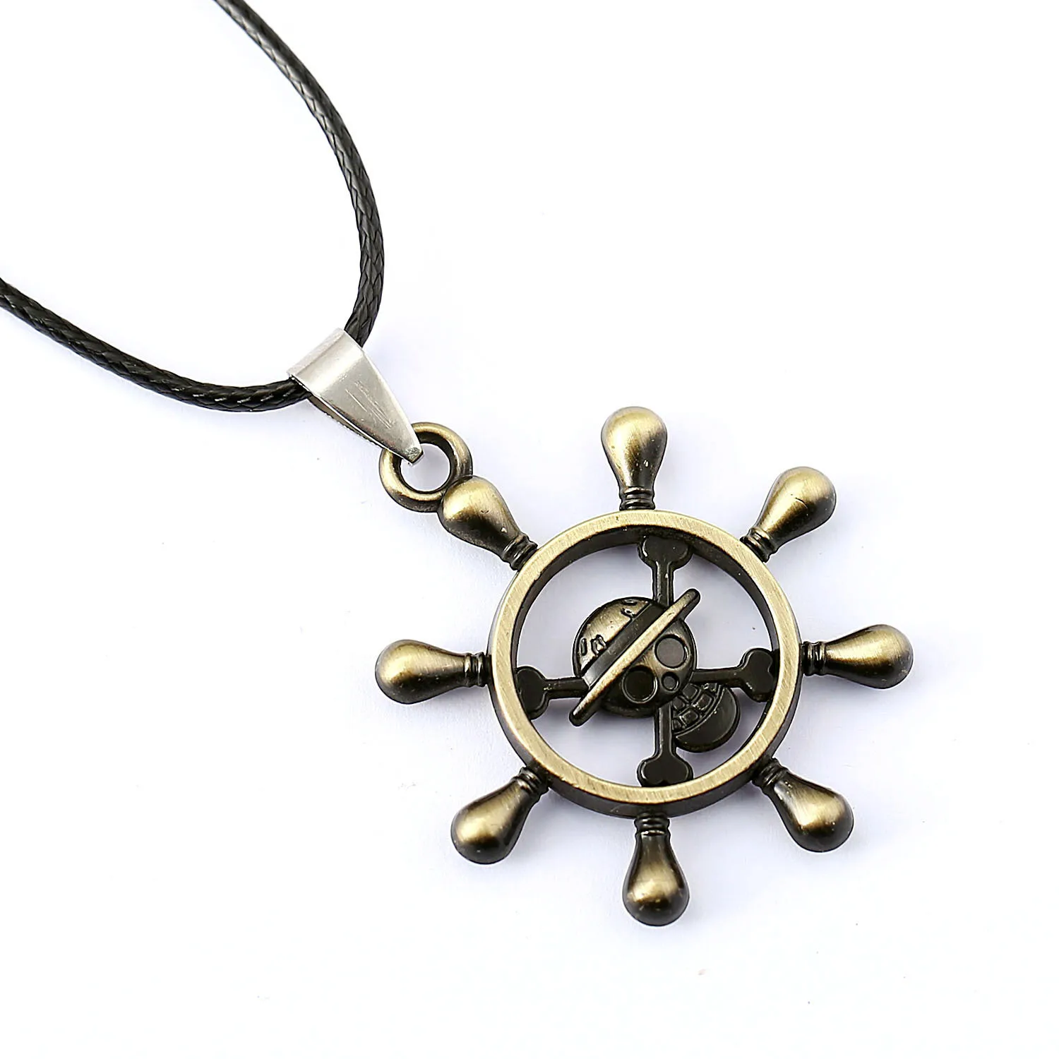 

Anime One Piece Skull Necklace Monkey D Luffy THOUSAND SUNNY Logo Figure Model Kids Toys Gift Cosplay Pendant Jewelry