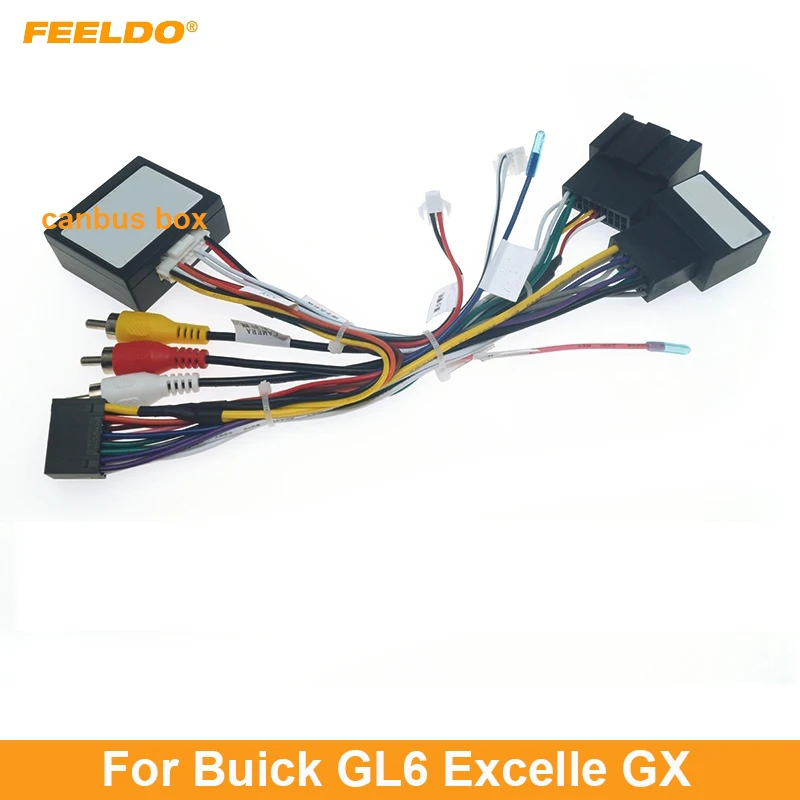 

FEELDO Car Audio CD/DVD 16PIN Android Power Cable Adapter With Canbus Box For Buick GL6 Excelle GX Wiring Harness