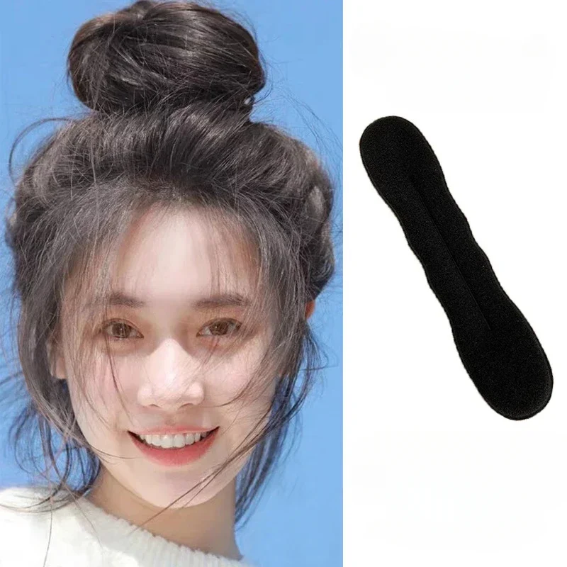 Black 17.5/ 22.5cm Donut Buns Curler Maker Hair Clip Ring Braider Magic Foam Donut Twist Hair Styling DIY Tools Accessories