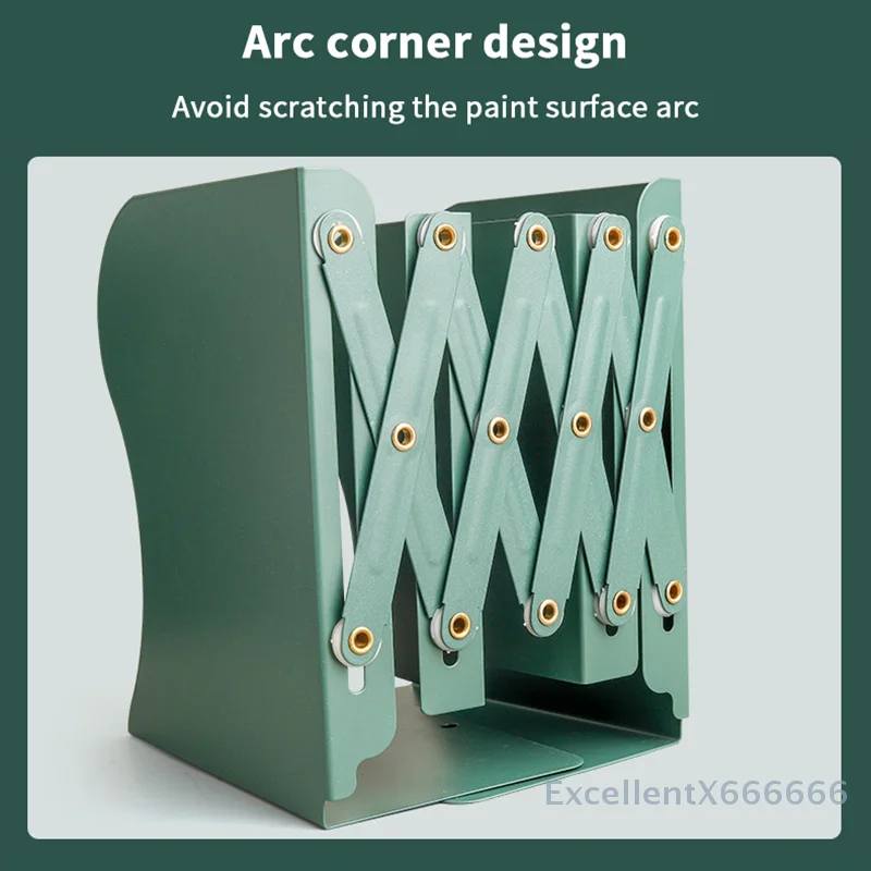 Artistic Iron Desktop Bookend Adjustable Non-Slip Stand for School Office Supply