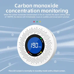 Independent Carbon Monoxide Poisoning Smoke Detector Warning Alarm Detector LCD Indicator for Home