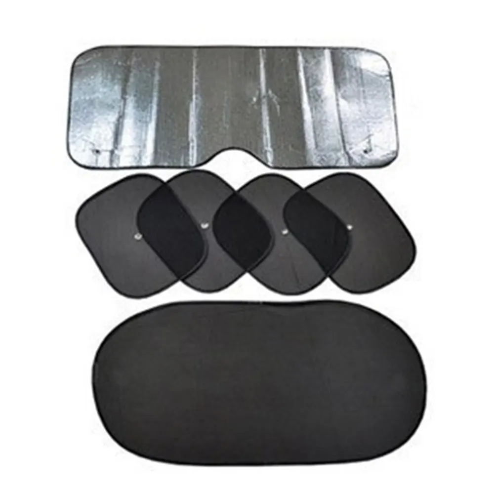 6Pcs Complete Car Sunshade Set 1 Front 4 Side 1 Back Uv Protection Cool Cabin Auto Sunshades Windshield Cover Car Sun Shade