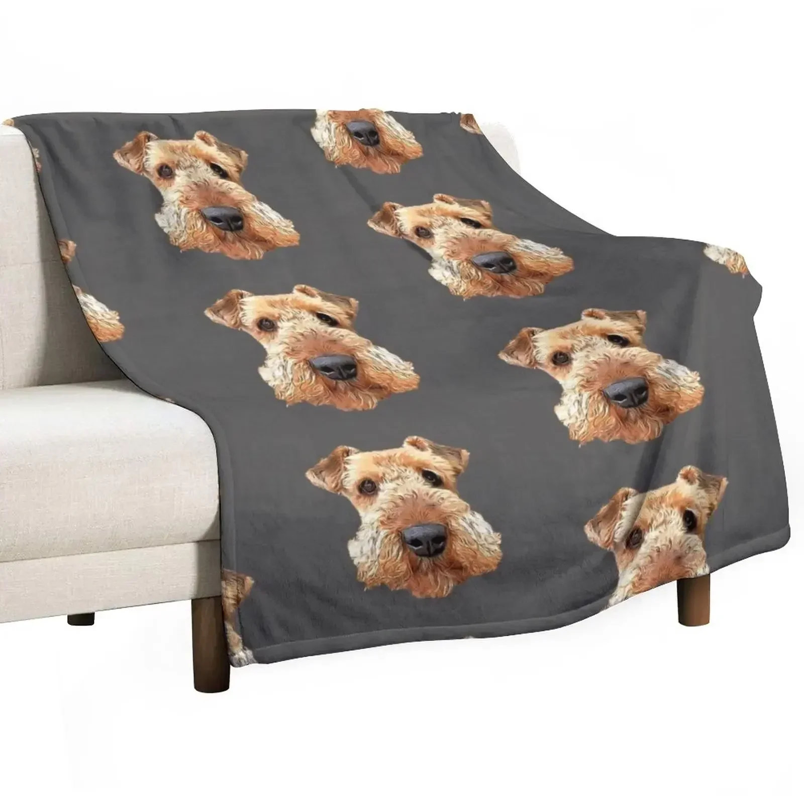 

Airedale Terrier Throw Blanket For Sofa Thin Nap Hairy Warm Blankets