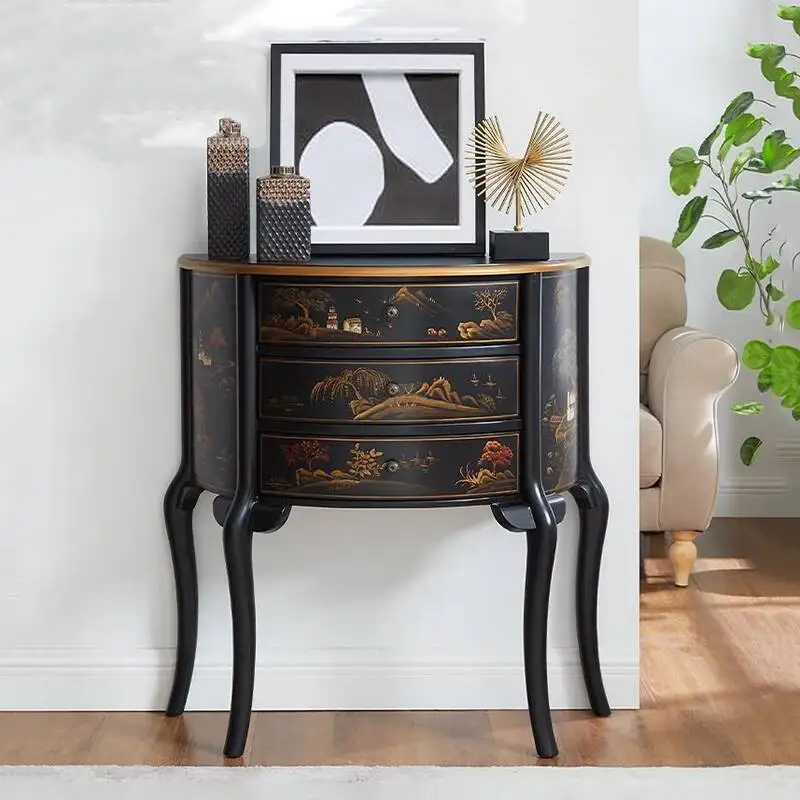 الكلاسيكية خمر طاولة وحدة التحكم تصميم فاخر الجمالية قسط وحدة التحكم الجدول الجمال درج تافولو سالوتو أثاث غرفة المعيشة #1