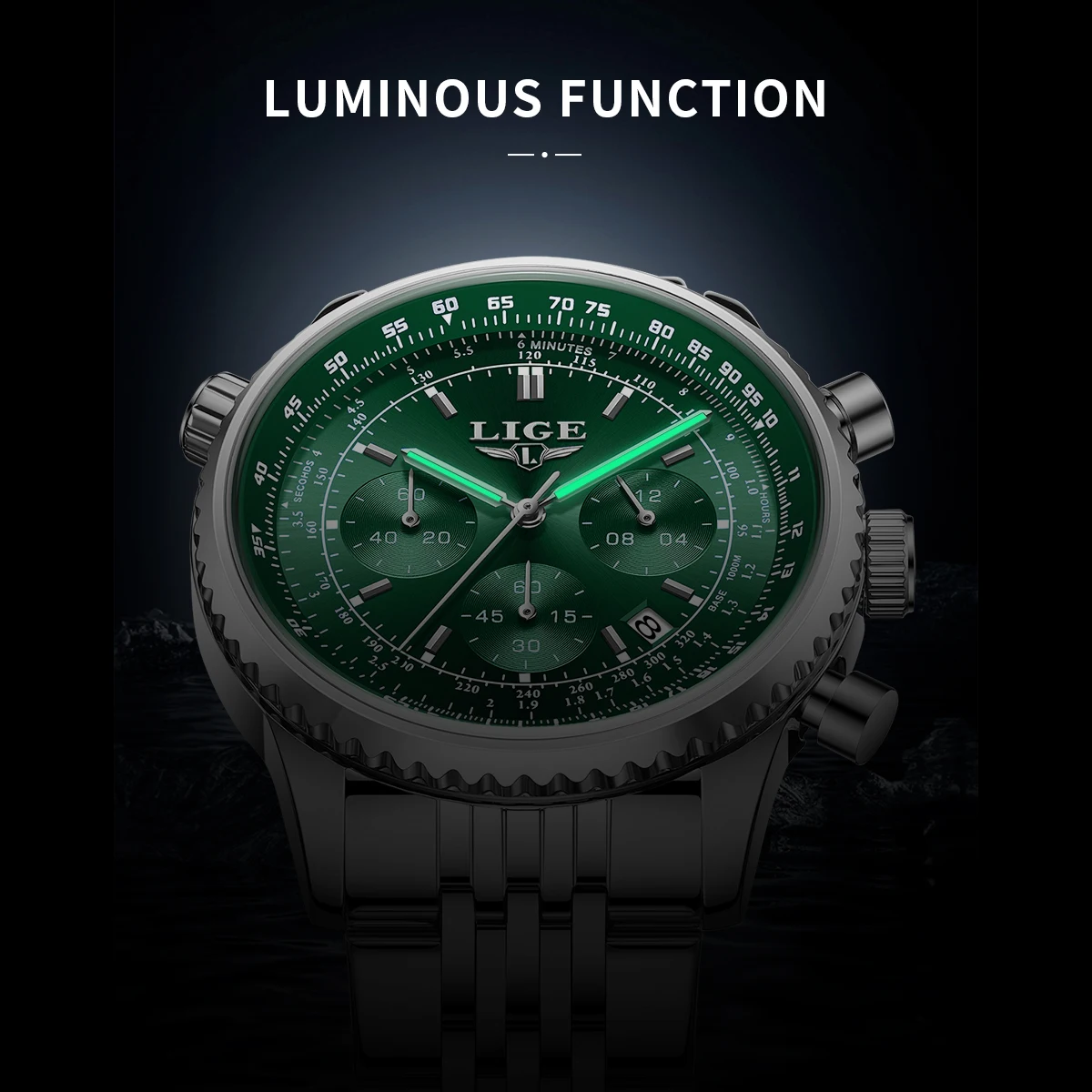 LIGE Teenagers Sport Wristwatch Waterproof Luminous Date Chronograph Man Watch Stainless Steel Luxury Fashion Quartz Men Watches