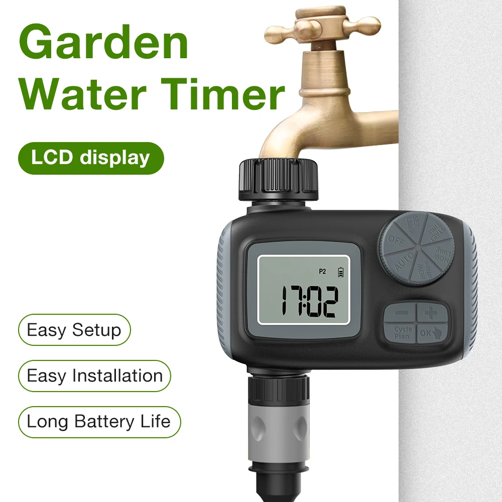 Automatic Watering Timer Intelligent Irrigation System Faucet Timer Programmer LCD Display IPX5 Suitable for Garden Lawn