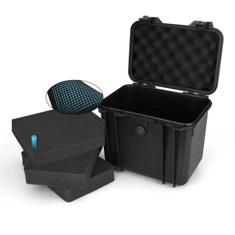 ABS Plastic Safety Tool Box Waterproof Sealed Impact Resistant Case with Pre-cut Sponge Heavy Duty Storage Suitcase