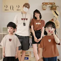 2023 Summer Parent-child Same Clothes for The Whole Family Baby Bodysuit One-pieces Mother Father Son Daughter Matching T Shirts