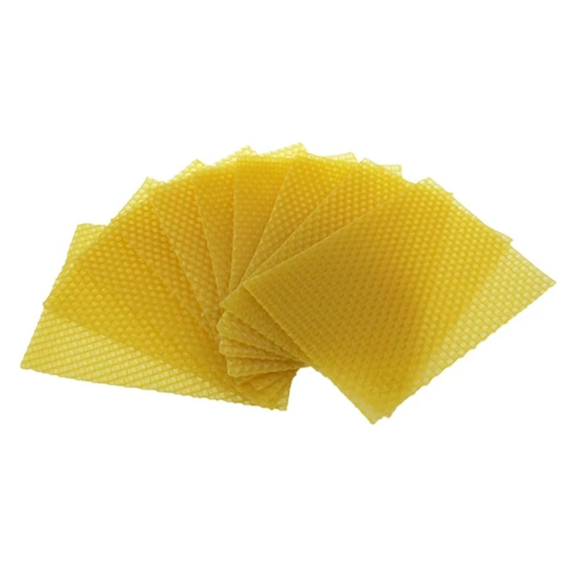 Beeswax Sheets Natural Beeswax Sheets Beeswax Honeycomb Sheets Wax For Beekeeping Equipment (13.3 X 9Cm) 10PCS