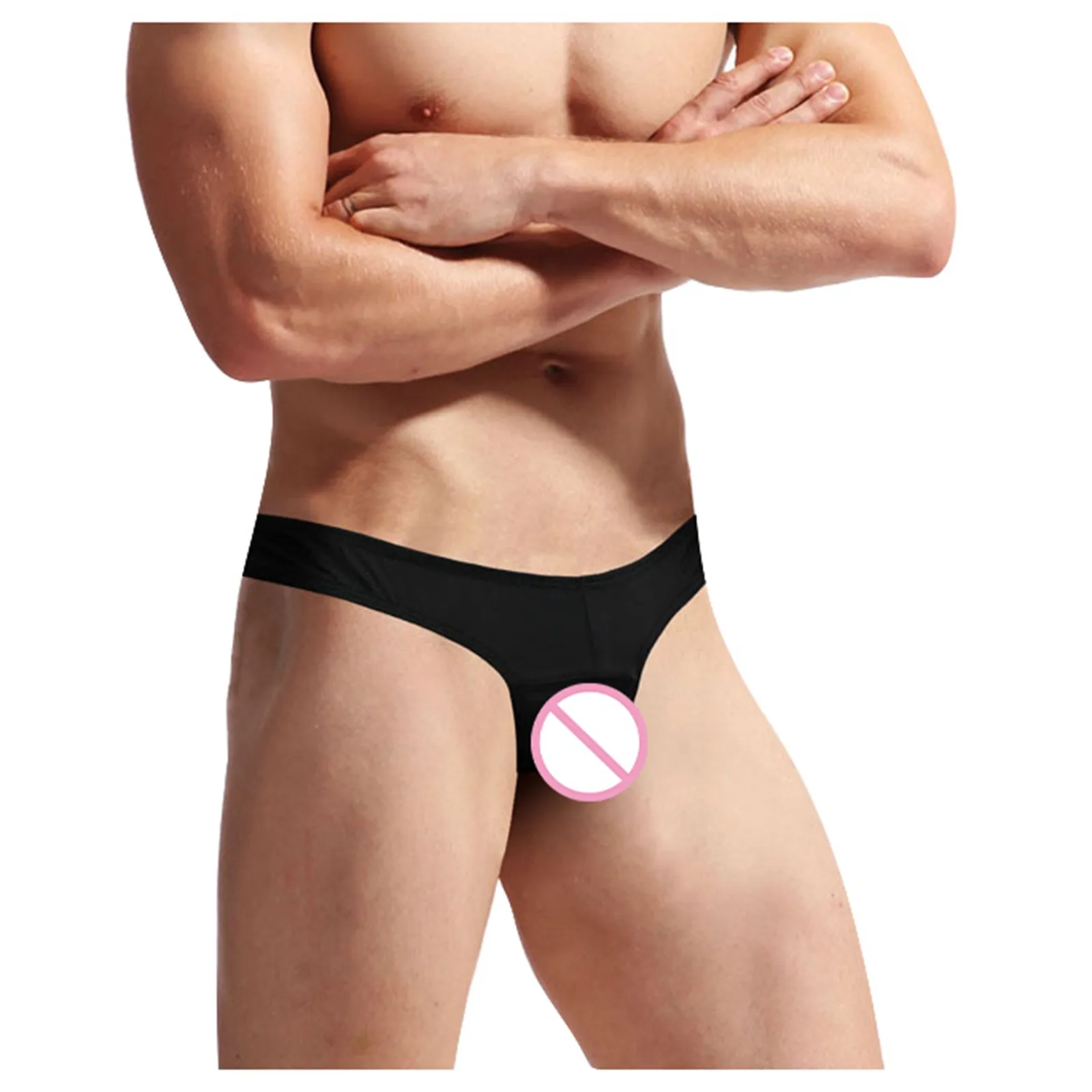 

Mens Exotic Thong Men Men's Sexy Transparent Ice Silk Underwear Underwear Transparent Ice Silk Buttock Bare Briefs Little Fuzzy