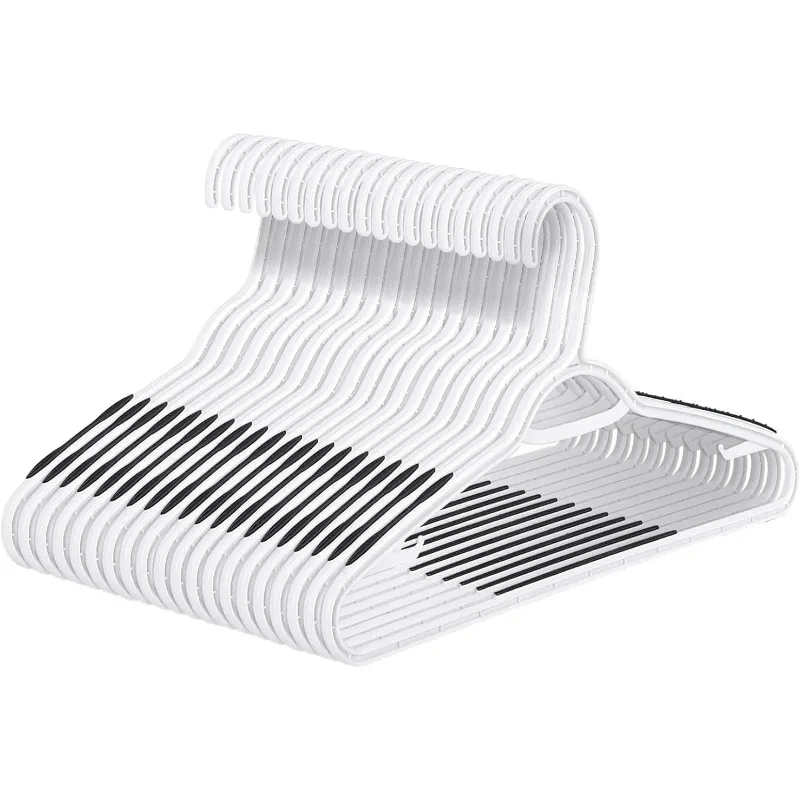 

Plastic Hangers 50 Pack - Non Slip Clothes Hangers,Holds up to 18 lbs, Slim Space Saving Hangers for Suit,Dress,t Shirts
