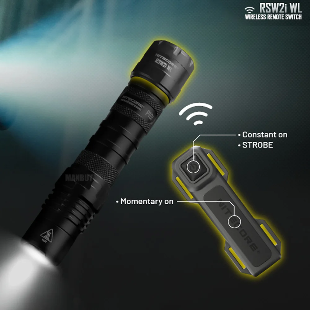 2022 NITECORE RSW2i WL 2.4G Wireless Control Remote Switch for P10i P20i P30i P35i Flashlight Accessories Hunting Tactical Torch